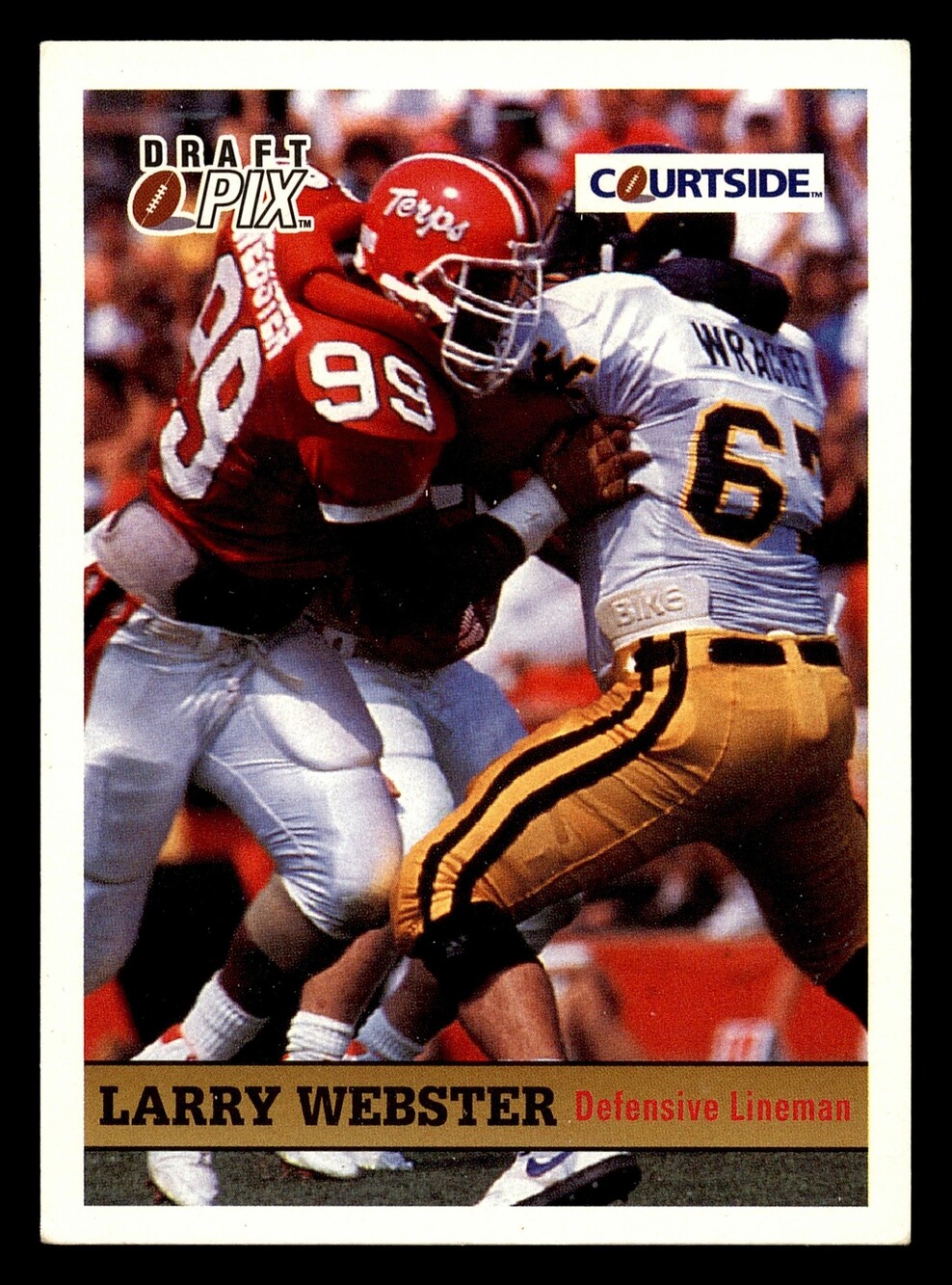 1992 Courtside Draft Pix #42 Larry Webster Football Card
